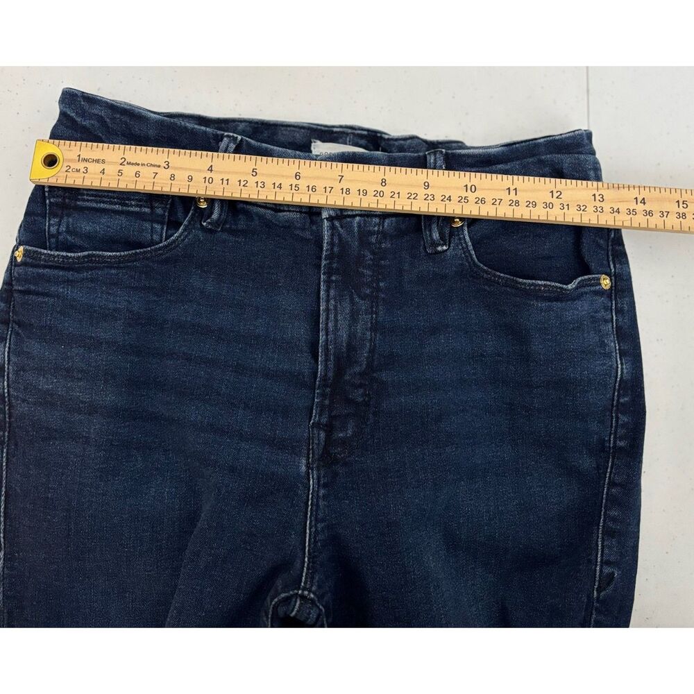 Good American Jeans Womens 6 28 Dark Wash Blue Denim Stretch Mid Rise GL873CET - Picture 5 of 9